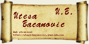 Uteša Bacanović vizit kartica